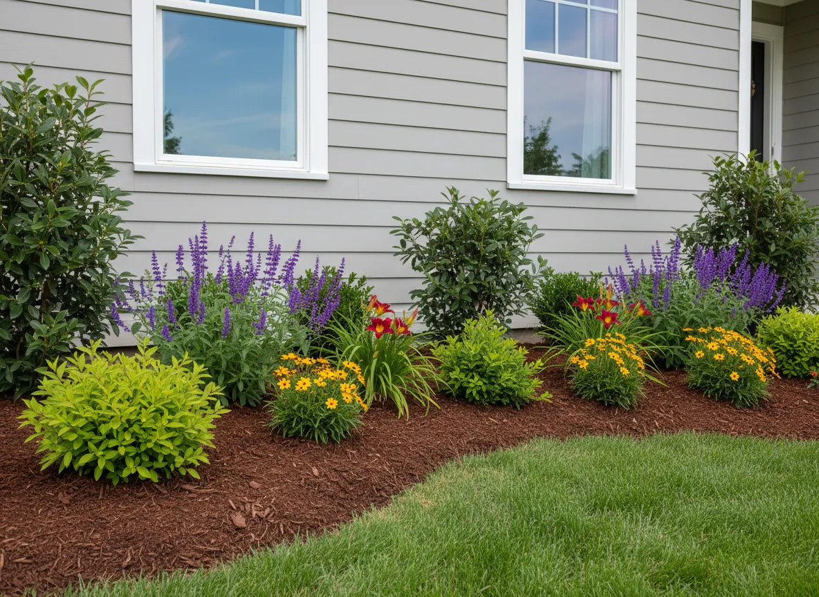 Completed stone patio with dining area